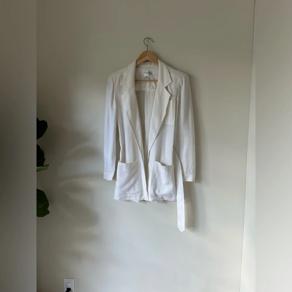 VTG 90s Christian Dior Separates Belted Blazer Shacket Luxury Minimalist Elegant
